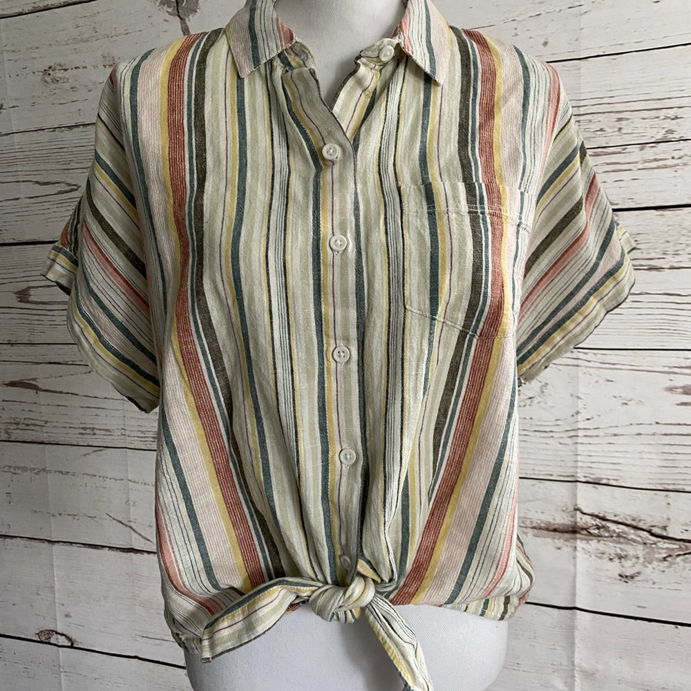 Beach lunch lounge Striped, Button up Top